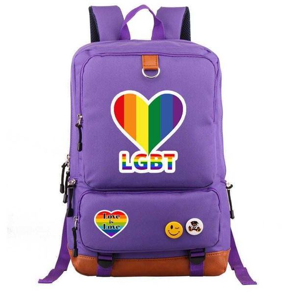 LGBT 28 Estilos Mochilas de moda Mochila para mujer Bolsa de viaje de gran capacidad informal Mochila de nylon Mochila unisex