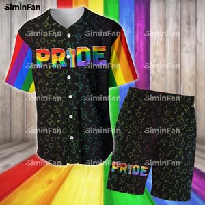 LGBT Pride Lion Rainbow 3D Gedrukte heren honkbal jersey t-shirt shorts zomerpak vrouwelijk tee top tracksuit tweedelige sportkleding 1