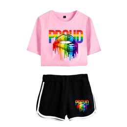 LGBT Pride Love Wins sexy 2 -delige set vrouwen conjunto feminino vrouwen crop top en shorts set tweedelig outfits LGBTQ kleding