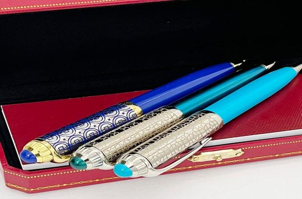 LGP stylo de luxe stylos à bille en pierre bleue fournitures d'écriture de haute qualité avec options de boîte rouge 7311052