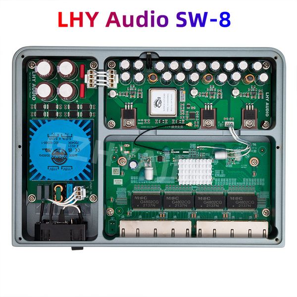 LY AUDIO SW-8 ETHERNET SWITT ETHERNO FUERBA DE FUENTA CC CUT SC CUT OCXO TEMPERATURA CONSTANTE CRILIAL DESCILADOR