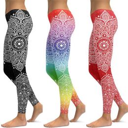 LI-FI Mandala Fitness Yoga Broek Vrouwen Sport Leggings Workout Running Leggings Sexy Push Up Gym Wear Elastic Slim Pants301o