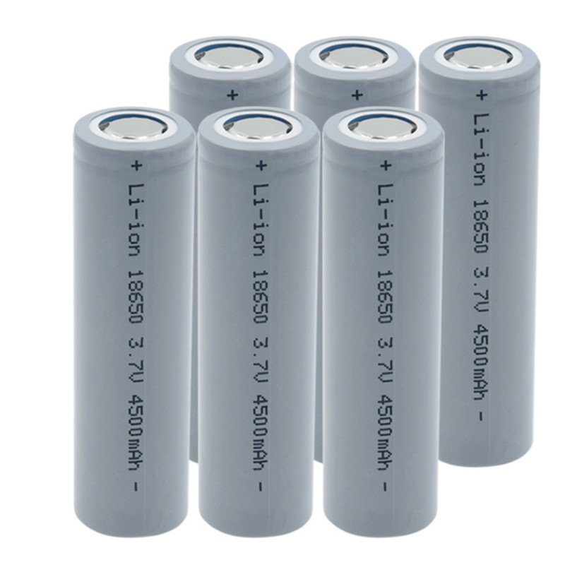 Li-ion batterij 18650 4500 mAh puntig / 3.7V LED-flitslicht / ventilator oplaadbare batterij