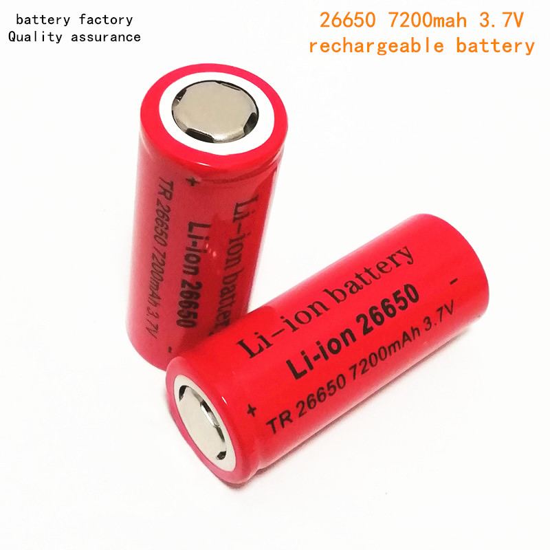 Li-Ion Pil 26650 7200mAH 3.7V Projektör/ Bisiklet Lambası/ Patlama Koşullu El feneri için şarj edilebilir lityum kullanımı