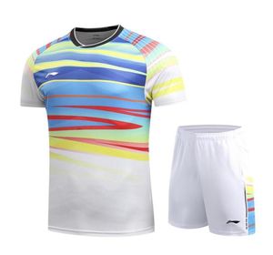 Li Ning badminton tafeltennis heren039s en dames039s kleding korte mouw T-shirt heren039s Tennis kledingshirt shorts Quic2506606