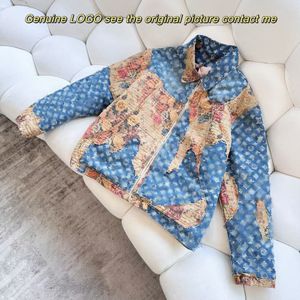 Li v abrigo de diseñador para hombre Abrigo de estilo euroamericano Carta Rosa Chaqueta floral Chaqueta de mezclilla Chaqueta de mezclilla Logotipo genuino