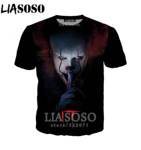 LIASOSO-Camiseta con estampado 3D de la película It Chapter Two, camiseta de Cosplay Pennywise para hombre, camisetas de payaso Harajuku Men039s, camisetas para mujer D0104573558