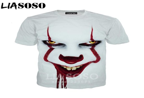 Liasoso Men Tshirt 3d Print Horror Movie It Chapter Two T-shirt Unisexe Funny Men039s Tshirts Women Cosplay Clown Tees Tops D01977375