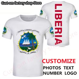 LIBERIA t-shirt gratis custom made naam nummer t-shirt natie vlag republiek liberiaanse land college print kleding 220609