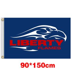 Liberty Flames University College Flag 150cm90cm 3x5ft Polyester Custom Any Banner Sports Flag Flying Home Garden Outdoor6413352