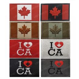Liberwood Canada Flag Borded Patch Maple Leaf Ejército militar canadiense Multicam emblema táctico mochila Apliques Insignia
