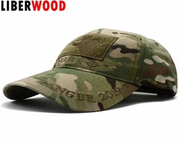 Liberwood Multicam Sniper Ranger 2019 Broidered Ball Cap Military Army Army Operator Hat Tactical Sniper Cap avec boucle pour patch T2007289012