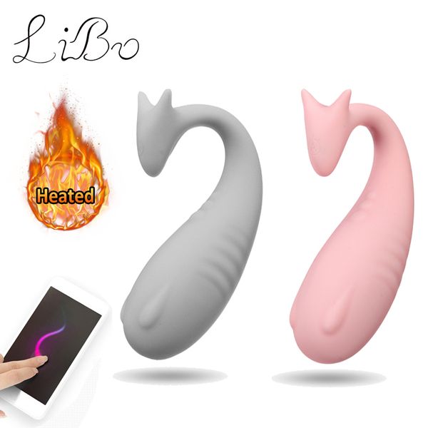 Libo Heating App Vibromasseur télécommandé longue distance 8 vitesses Oeufs vibrants Vibromasseur point G clitoridien Adult Sex Toys pour femme Y19062802