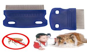 Peigne de poux sans glissement poignée nit pote dog chat poule pule retirez les brosses en acier inoxydable outils de toilettage durable3722145