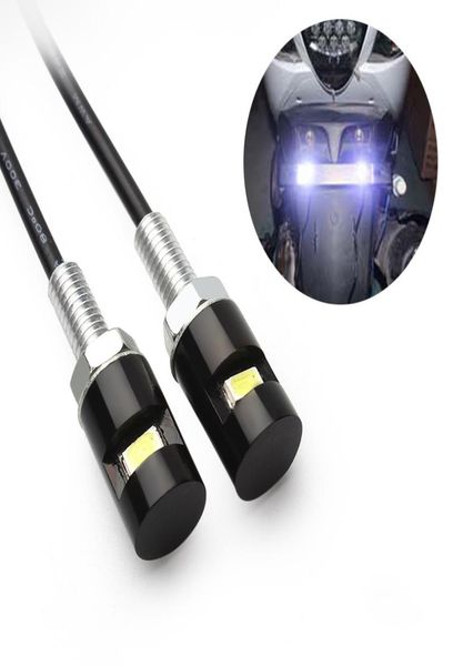 Luces de matrícula 2 LED blancos, reemplazo de luz de perno de tornillo de luces traseras de seguridad para Auto motocicleta Car2382959