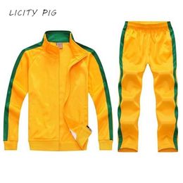 Licity Pig Sweatsuits Tracksuit Men Team Track Pak Zip Track Jacket Heatpants Joggers Men Tracksuits Sport Suits Jogging Set LJ201117