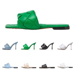 Lido Sandals Slippers Designer Luxurys Vobes chaussures Mules tissées Flat Intrecciato Nappa Square SULES MEDIA