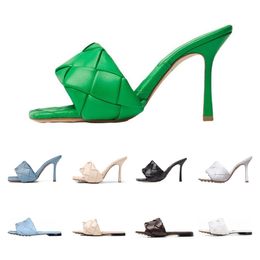 Lido sandales pantoufles femme designer chaussures habillées moules tissées moles plates glissades intrécciato nappa carré dames dames mariage talons hauts minces pompes topponnes scuffes chaussures