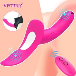 Liebsten Strapon Dildo Vibrator Fernbedienung Lesben Strap-auf Doppel Ended Hschen Erwachsene sexy speelgoed van Frauen sexytoy