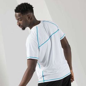 Liefs Silk Quick Drying T-shirt met korte mouwen met ronde nek Paneel Elastische sport Casual zweet-absorberend groot T-shirt voor mannen