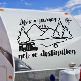 Autocollant en vinyle imperméable E405, autocollant Life's A Journey, décor de cadeaux de camping-car pour camping-car