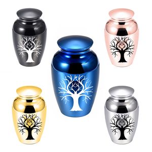 Life Tree Heart Patroon Hangdoek Urn Funeral Memorial for Human Pet Ashes Cremation Urns roestvrij staal Keepsake vrouwen mannen sieraden cadeau