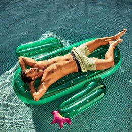 Life Vest Buoy 180 cm Giant Green Cactus Lie-on Pool Float 2121 Nieuwste zwemringwater Float Air Matras opblaasbare buis Tube Toys Lounger Boia T221214