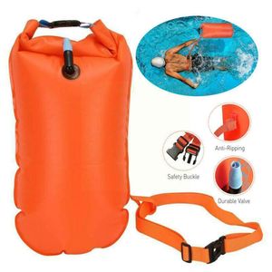 Gilet de sauvetage bouée 1pc gonflable ouvert piscine remorquage flotteur sac sec Double Air avec ceinture pour la sécurité de stockage de Sport nautique A4H4 230713