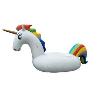 Bouée de sauvetage 200 cm géant gonflable licorne piscine flotteur Ride-On Pegasus anneau de natation pour enfants adultes jouets de fête de l'eau matelas pneumatique boia T221214