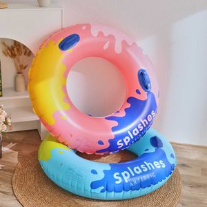 Chaleco salvavidas boya 2022 Splash Art Pool Foats Anillo de natación con mango Adulto Inflable Piscina Tubo Gigante Flotador Niños Niña Agua Diversión Juguete Natación Vueltas T221214