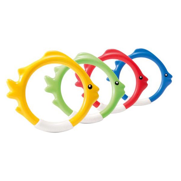 Gilet de sauvetage Bouée 4pcs Poisson Forme Plongée Sous-Marine Jouet Enfants Bâtons De Bain Piscine Anneaux Formation Drôle Jeux D'été Cadeaux Jouer Pour Les Enfants J230424