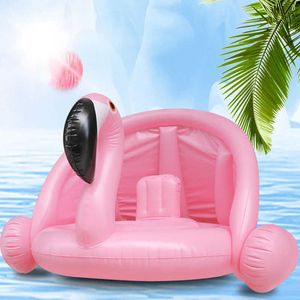 Life Vest Boei Baby zwembad Float stoel met zonneschade luifel opblaasbaar flamingo zwaan zwaan zwembuis Kinderen Zomer zwembad Toys Swim Ring T221214