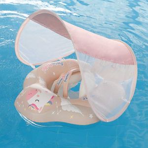Life Vest Buoy Baby Swimming Float With Luifel Splash Game opblaasbaar zwembad Float Ring Toy Girls Basketbalspel Emmer Pink Pony Swimming Ring T221214