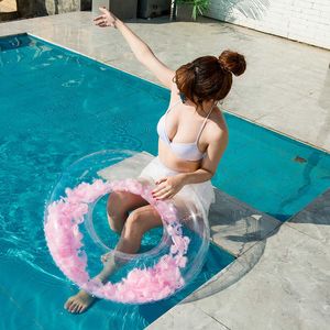 Chaleco salvavidas Boya Playa Pluma Anillo de natación Piscina Colchón flotante Flotador Asiento Juguetes Niños adultos PVC engrosado Círculo de natación inflable T221214