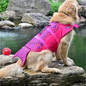 Gilet de sauvetage bouée livraison directe gilet de sauvetage pour chien de compagnie gilet vêtements gilet de sauvetage collier harnais chien natation maillot de bain d'été sirène requin gilet de sauvetage 240122