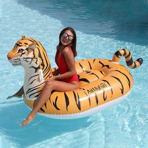 Bouée de gilet de sauvetage gonflable Giant Tiger Float Lounge Radeaux Flotteur de piscine avec poignées durables Summer Pool Party Décorations intérieures extérieures pour adulte T221214