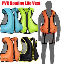 Gilet de Sauvetage Bouée Gonflable PVC Nautisme Gilet de Sauvetage Extérieur Natation Nautisme Ski Conduite Gilet Combinaison de Survie Polyester pour Natation Pêche en Mer 230727