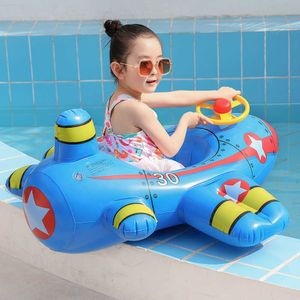 Life Vest Buoy Kids Airplane Infant Float zwembad Zwemring opblaasbare Cirkel Babystoel met stuurwiel Zomer Beach Party Pool Toys J230424