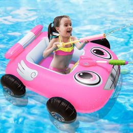 Life Vest Boei Nieuwe opblaasbare autostoelring Kinderfontein Zwemring Pool Speel Water Gun Toys Water brandweerwagen Bumper Car T221214