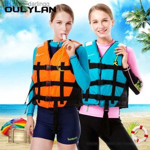 Life Vest Buoy Ouleylan Drifting Water Sports Lifesaving Jacket Volwassene met fluitjes zwemboten overlevingsset polyester jasje voor kinderen Q240413