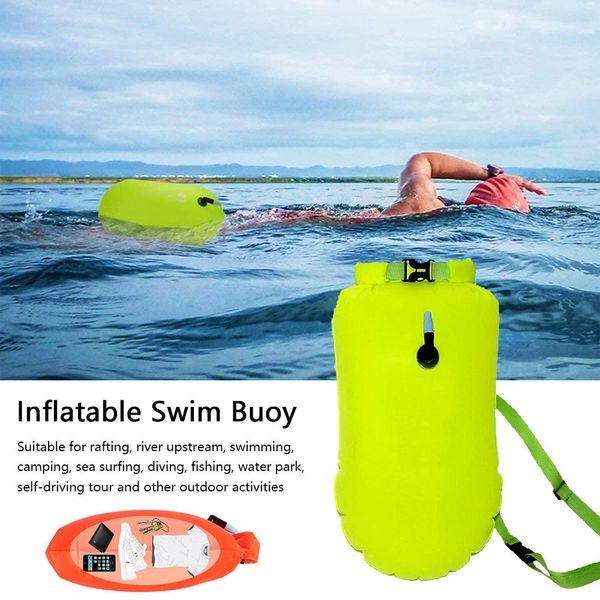 Chaleco salvavidas Boya Seguridad al aire libre Boya de natación Bolsa flotante de natación multifunción con cinturón Bolsa de almacenamiento de cinturón salvavidas de PVC impermeable para deportes acuáticos 230919