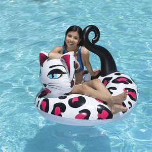 Bouée de sauvetage peinte chat géant gonflable piscine flotteur tube radeau anneau de natation piscine jouets lit d'eau cercle Boia Piscina pour adultes enfants T221214