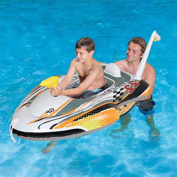 Salvagente galleggiante per piscina con pistola ad acqua per bambini Imparare a nuotare Piscina Galleggiante Giro su Racer Nuoto Anello Spiaggia all'aperto Lago Acqua Barca T221214