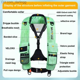 Vest de sauvetage Buoy Veste de sauvetage professionnelle Swimming Life Vest Automatic Flatable Adult Swimsuit Water Sports Swimming Survival JacketQ240412