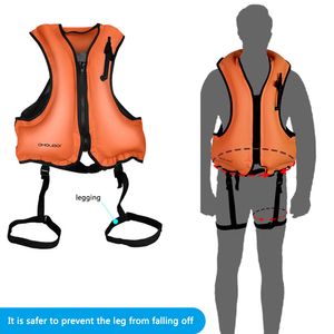 Gilet de Sauvetage Bouée PVC Flottabilité Combinaison de Survie Léger Gonflable Sports Nautiques Gilet de Sauvetage Portable Résistant à l'usure Coffre-fort pour la Natation Pêche en Mer 230616