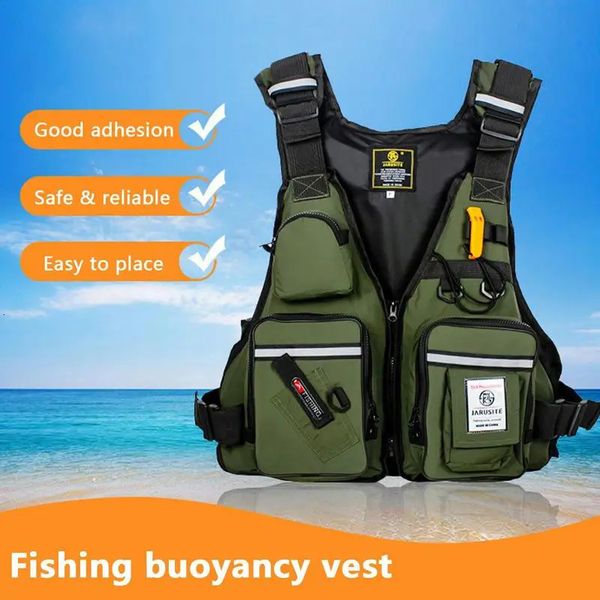 Gilet de sauvetage bouée gilet de pêche réfléchissant gilets de sauvetage veste flottante multi-poches pour la plongée en plein air surf fournitures de sports nautiques équipement 231201