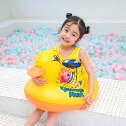 Life Vest Boei Rooxin Geel Duck Baby Zwemring Pool Float opblaasbare Cirkel Kinderen Babystoel Zwemveiligheid Training Training Baden Pool Party T221214