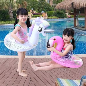 Life Vest Buoy Sequins Float Swimming Circle Unicorn Flamingo opblaasbaar zwembad Float zwemring Baby Water Stoel Zomer Beach Party Toys T221214