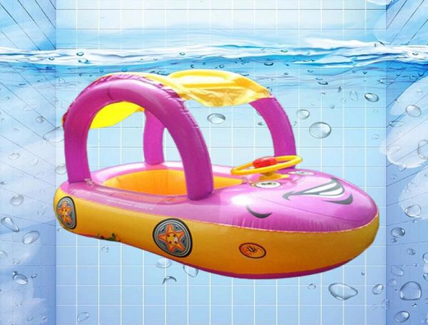 Chaleco salvavidas boya verano bebé inflable asiento de natación toldo sombra niños039s anillo flotador de natación con sombrilla balsa diversión con agua po5076011