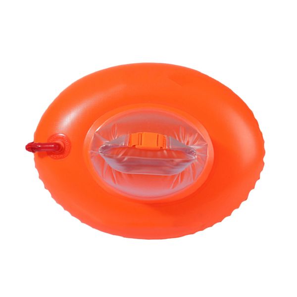 Gilet de sauvetage Pratique Portable PVC Bouée De Natation Double Airbags Vêtements Prévention De La Noyade Nager Flotteur Sac Orange Visible Sécurité